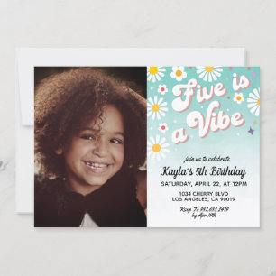 Cinco es una invitación de cumpleaños a Vibe 5º re