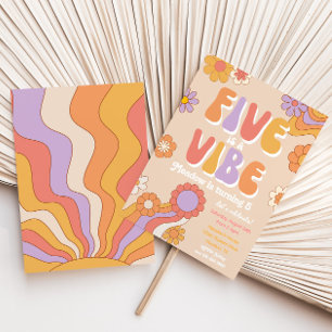 Cinco es una invitación de cumpleaños de Vibe   Fi