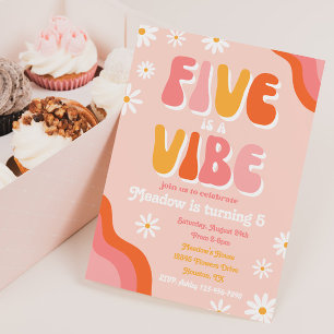 Cinco es una invitación de cumpleaños de Vibe   Gr
