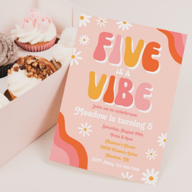 Cinco es una invitación de cumpleaños de Vibe | Gr (Subido por el creador)