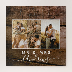 Cinco fotos del rompecabezas de la pareja romántic