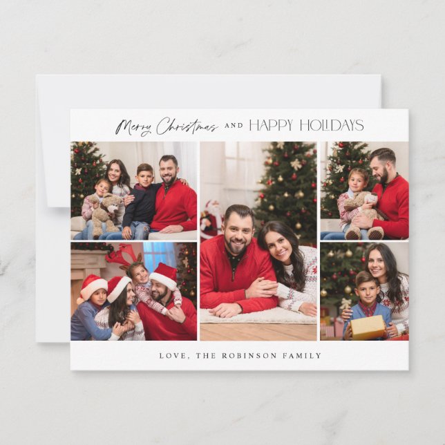 Cinco fotos minimalistas Feliz Navidad - VS más pe (Anverso)