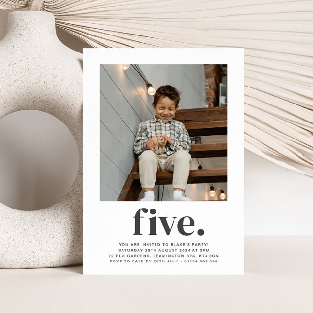 Cinco - Invitación al cumpleaños de la foto cuadra (Subido por el creador)