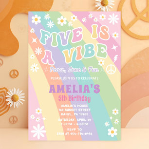 Cinco Invitación de Cumpleaños   Tarjeta de Fiesta