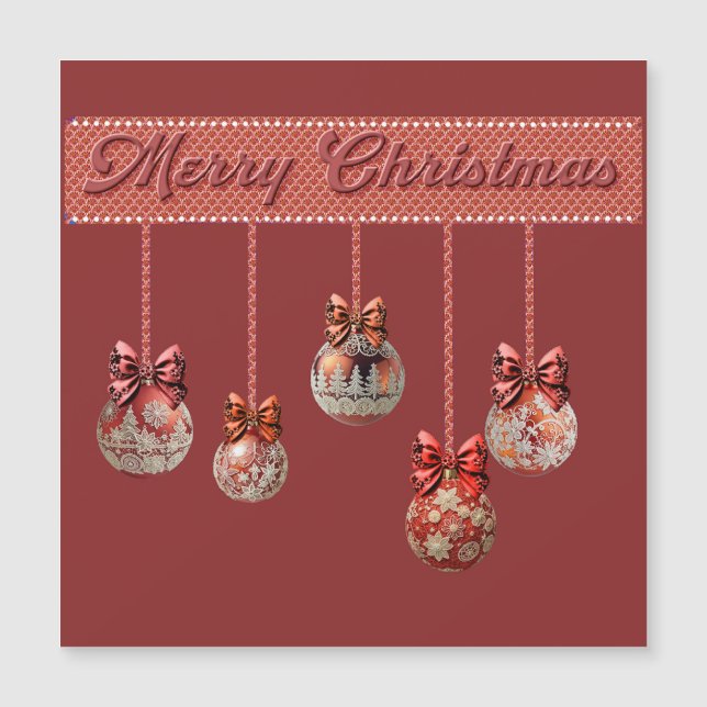 Cinco Navidades fantásticos balls tarjeta magnétic (Anverso)