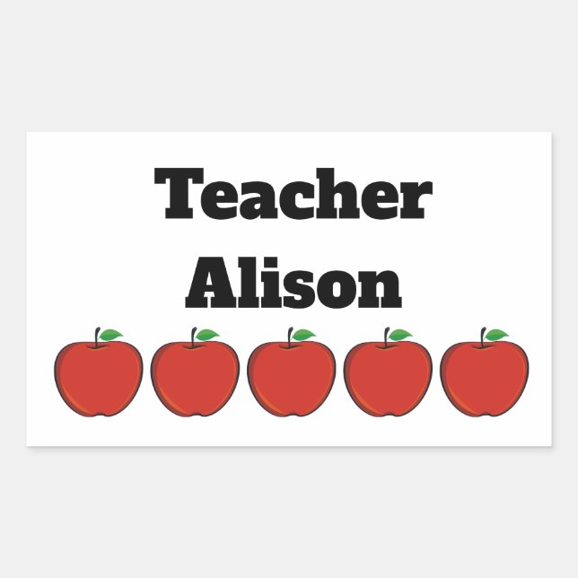 Cinco Pegatinas de profesores de Apple personaliza (Anverso)