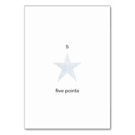 Cinco puntos en las tarjetas de personalizado