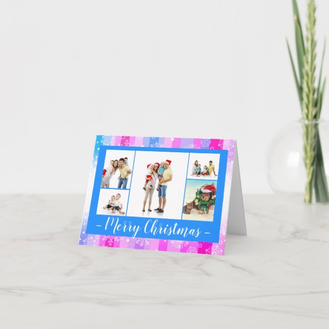 Cinco/Seis Fotos Nieve Colorida - Tarjeta de 4x6 D (Anverso)