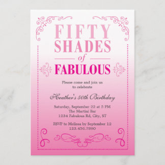 Cincuenta sombras de invitación fabulosa del