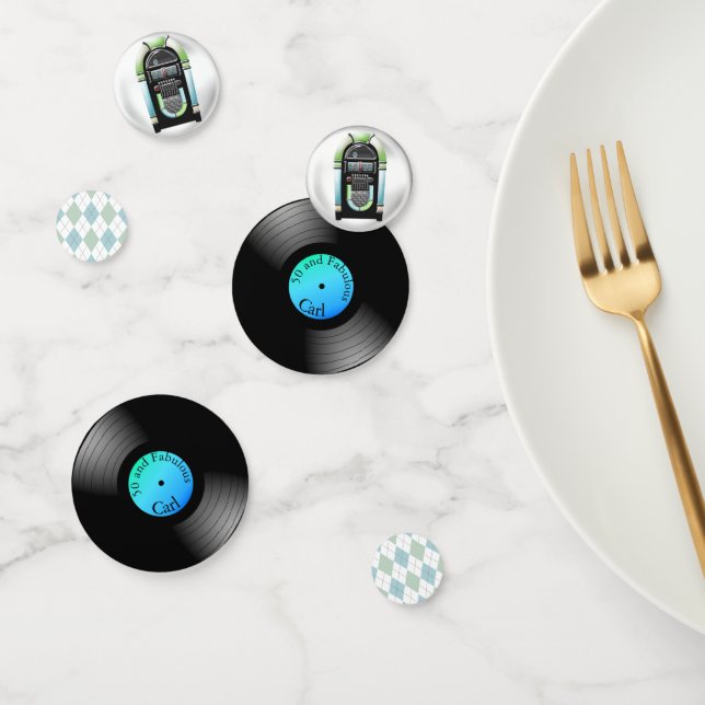 Cincuenta temas Retro Confetti Personalizado (Grupo)