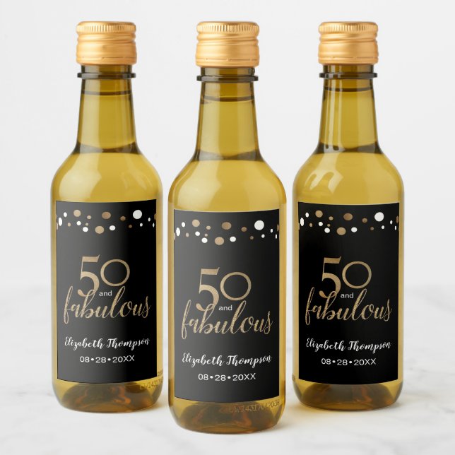 Cincuenta y fabuloso confeti de oro 50 años (Botellas)