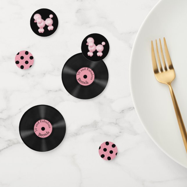 Cincuenta y fabuloso confeti retro personalizado (Grupo)