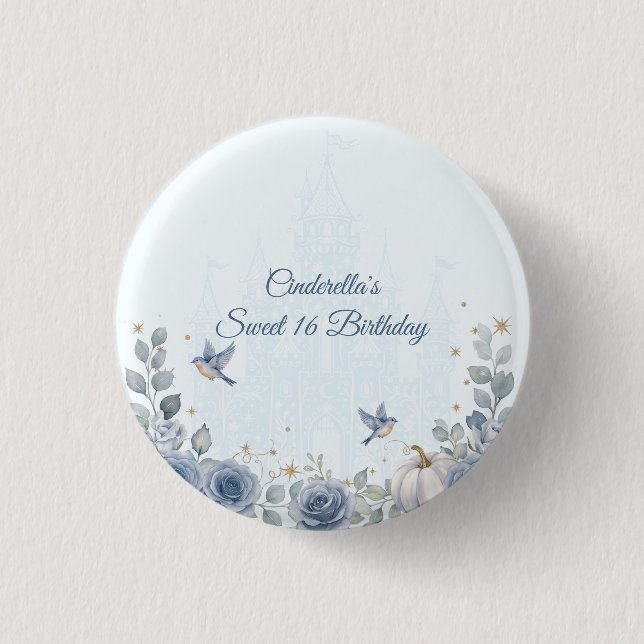 Cinderella Dulce 16 Hada Cuento Botón Azul Polvori (Anverso)