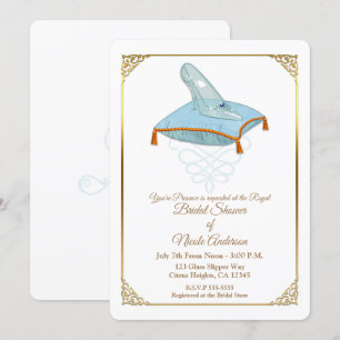 Cinderella Zapato de Cristal Elegante Invitación d