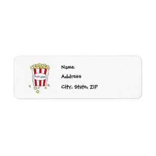 Cine divertido de cine Popcorn en etiquetas de dir