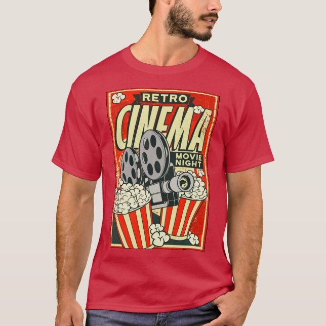 CINEMA retro: Camiseta nocturna de película (Anverso)