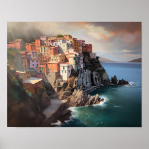 Cinque Terre Poster de impresión de arte paisajist