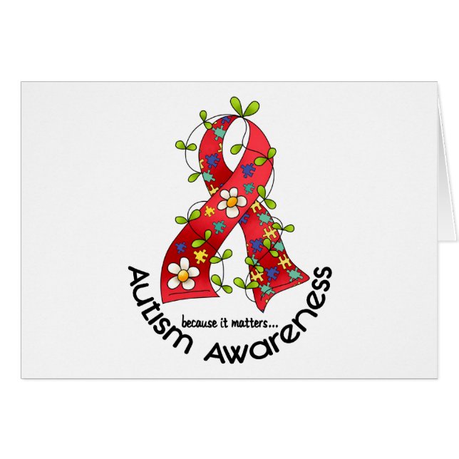 Cinta 1 de la flor del AUTISMO (Anverso (Horizontal))