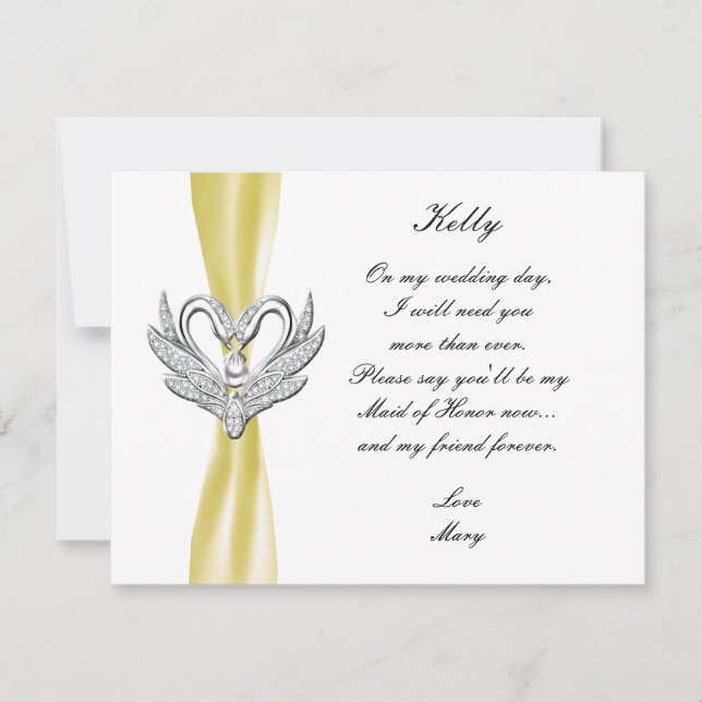 Cinta Amarilla Cisnes de Plata Tarjeta de Dama de  (Anverso)
