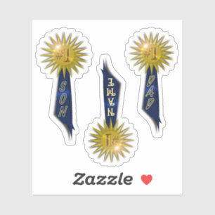 Cinta azul #1 papá #1 hijo Pegatina