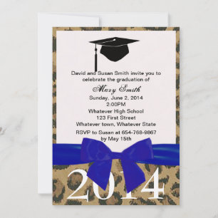 Cinta Azul E Invitación A La Graduación De Leopard