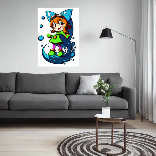 Cinta azul para ropa verde chica joven   Arte IA