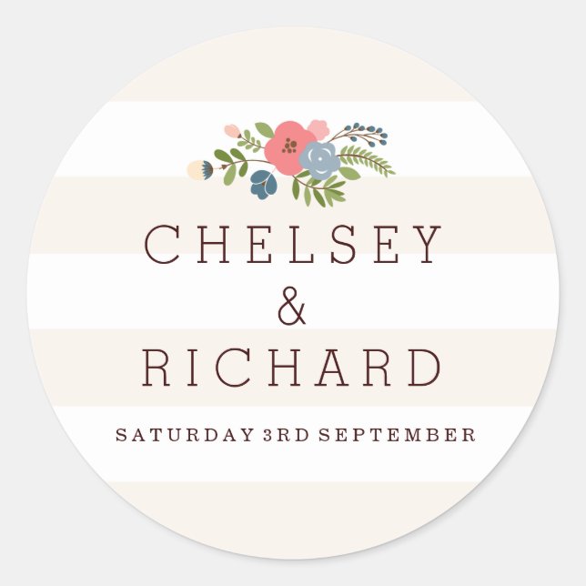 Cinta boda - Pegatina rosa (Anverso)