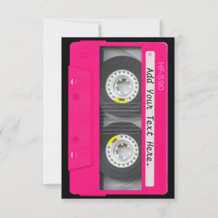 Cinta cassette rosada personalizable