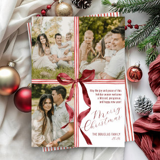 Cinta de acuarela lazo rojo moderno 3 foto Navidad