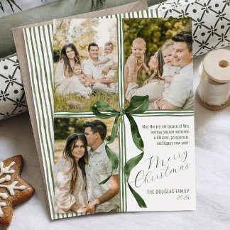 Cinta de Acuarela Lazo Verde Navidad Foto Moderna