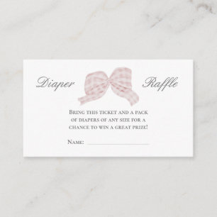 Cinta de arco rosado lindo Tarjeta de rifa de paña
