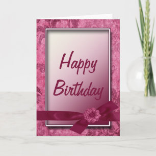 Cinta de Borgoña y tarjeta de cumpleaños feliz par
