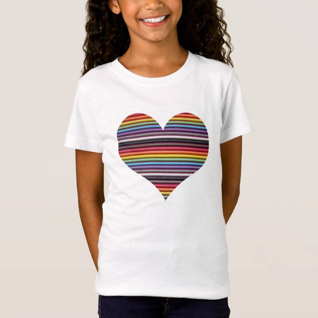 Cinta de cable de lazo arco iris camiseta de Chica (Anverso)