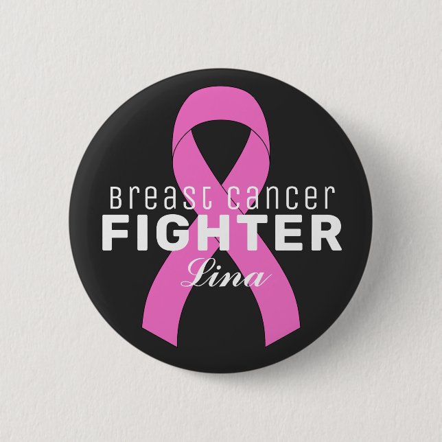 Cinta de cáncer de mama Botón negro (Anverso)