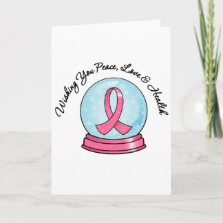 Cinta de Cáncer de Mama Feliz Navidad Snowglobe