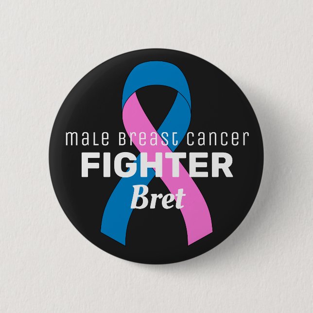 Cinta de cáncer de mama masculina botón negro (Anverso)