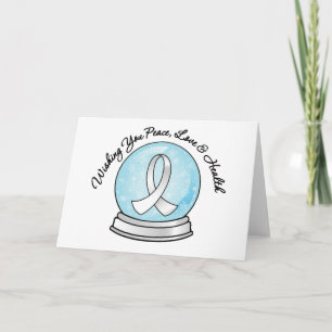 Cinta de Cáncer de Pulmón Feliz Navidad Snowglobe