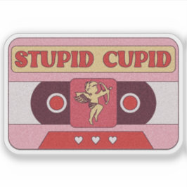 Cinta de Casete de Cupido Estúpido - Pegatina de S