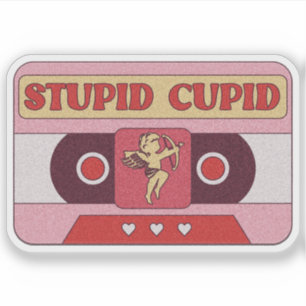 Cinta de Casete de Cupido Estúpido - Pegatina de S