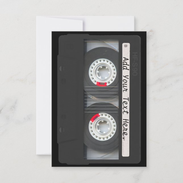 Cinta de cassette negro retro (Anverso)