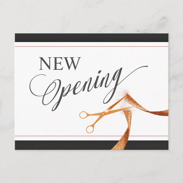 Cinta de cobre y tijeras NUEVA invitación de apert (Anverso)