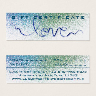 Cinta de color azul verdoso y brillo Amor Destello