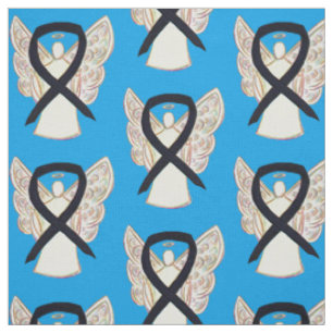 Cinta de Conciencia Negra Ángel Tela Personalizada