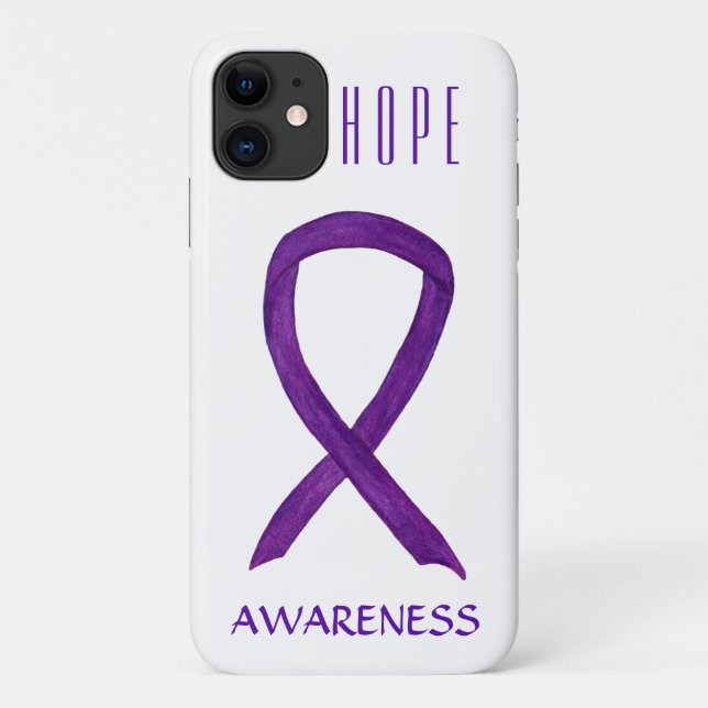 Cinta de Conciencia Púrpura Personalizado Funda Ar (Reverso)