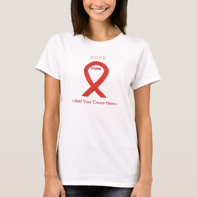 Cinta de Conciencia Roja Causa Camisetas Personali (Anverso)
