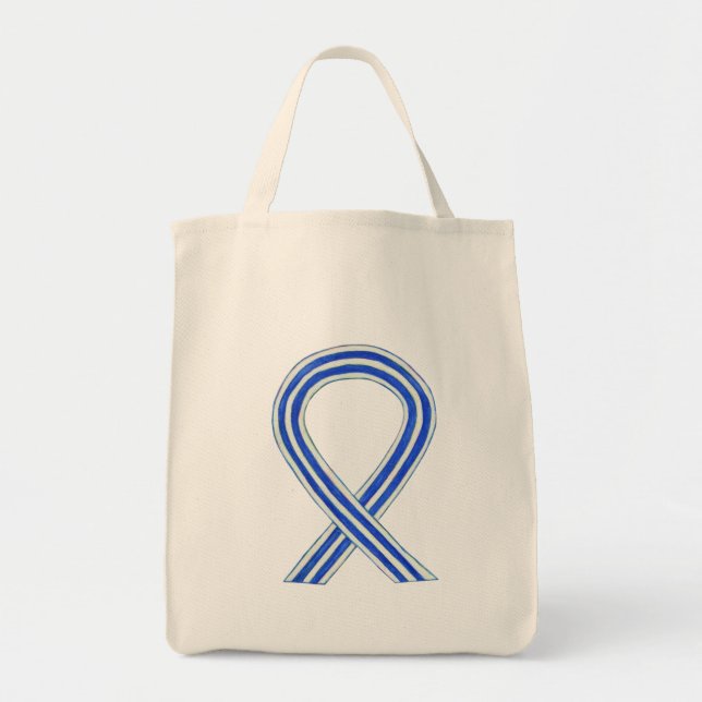 Cinta de concientización azul y blanca ALS Bolsa d (Frente)
