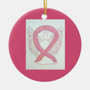 Cinta de concientización rosa Ornamentos de arte A
