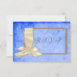 Cinta de crema vintage y RSVP de boda azul