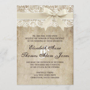 Cinta de Elegancia Vintage en la invitación a la b