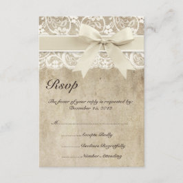 Cinta de Elegancia Vintage en la tarjeta RSVP de l